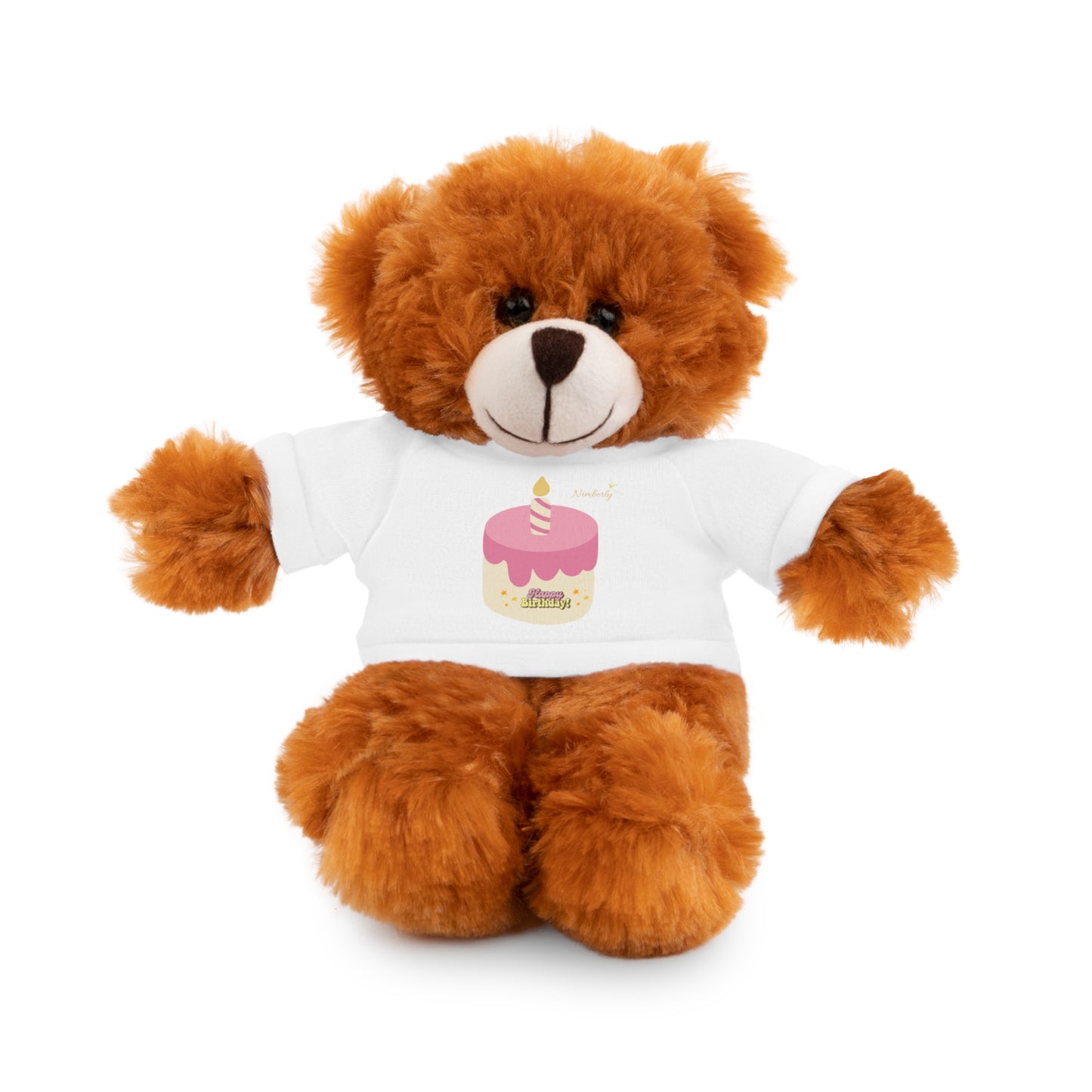 Nimberly Stuffed Animals with Happy Birthday shirt