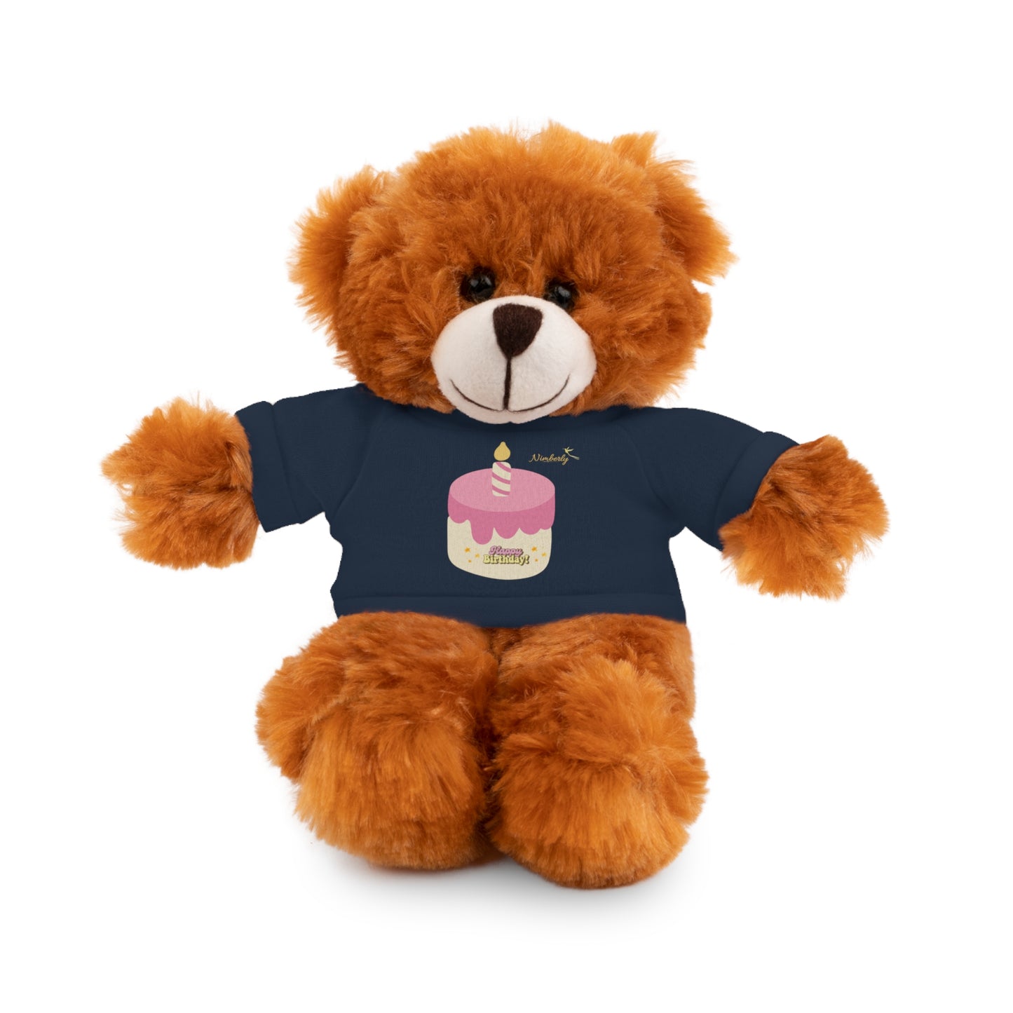 Nimberly Stuffed Animals with Happy Birthday shirt