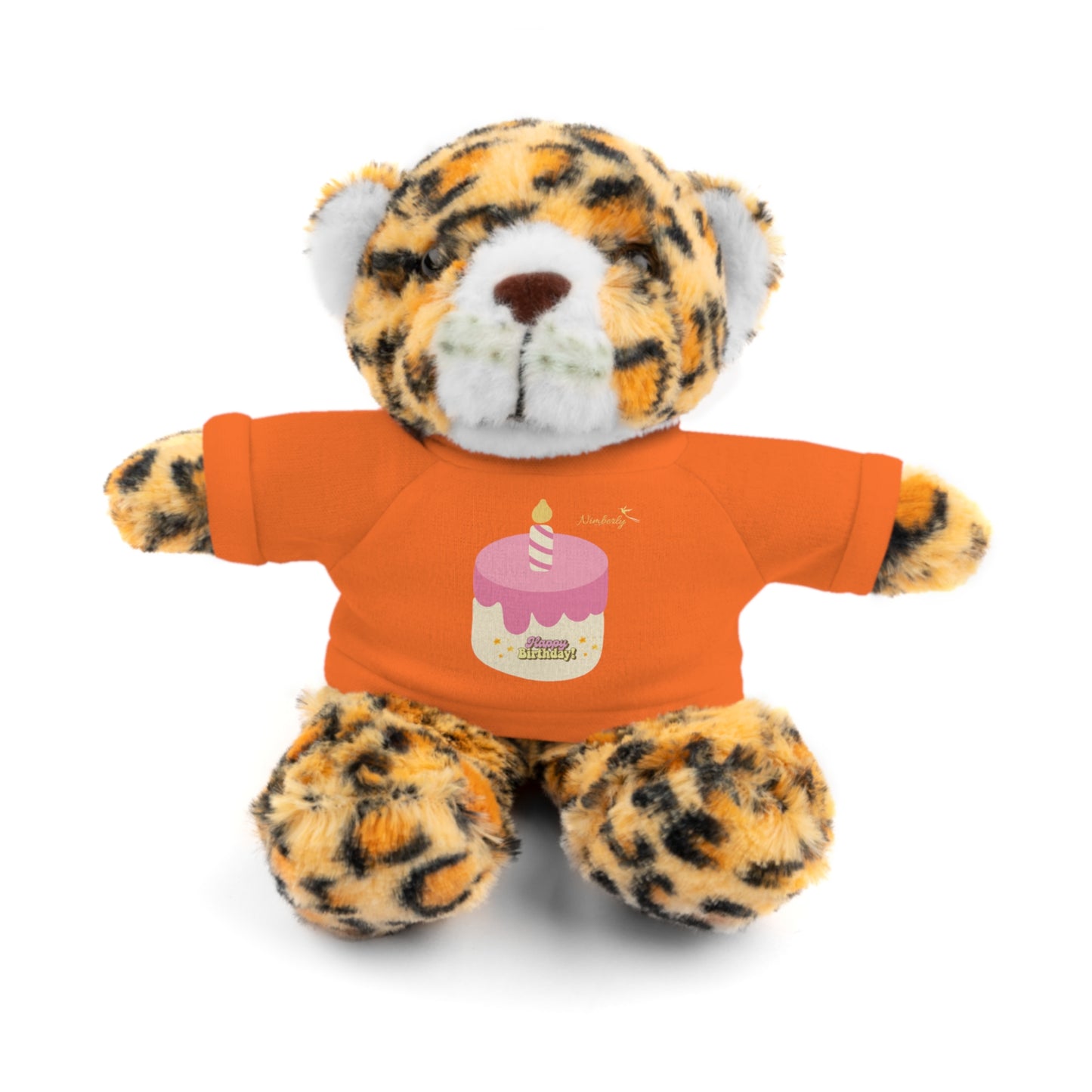 Nimberly Stuffed Animals with Happy Birthday shirt