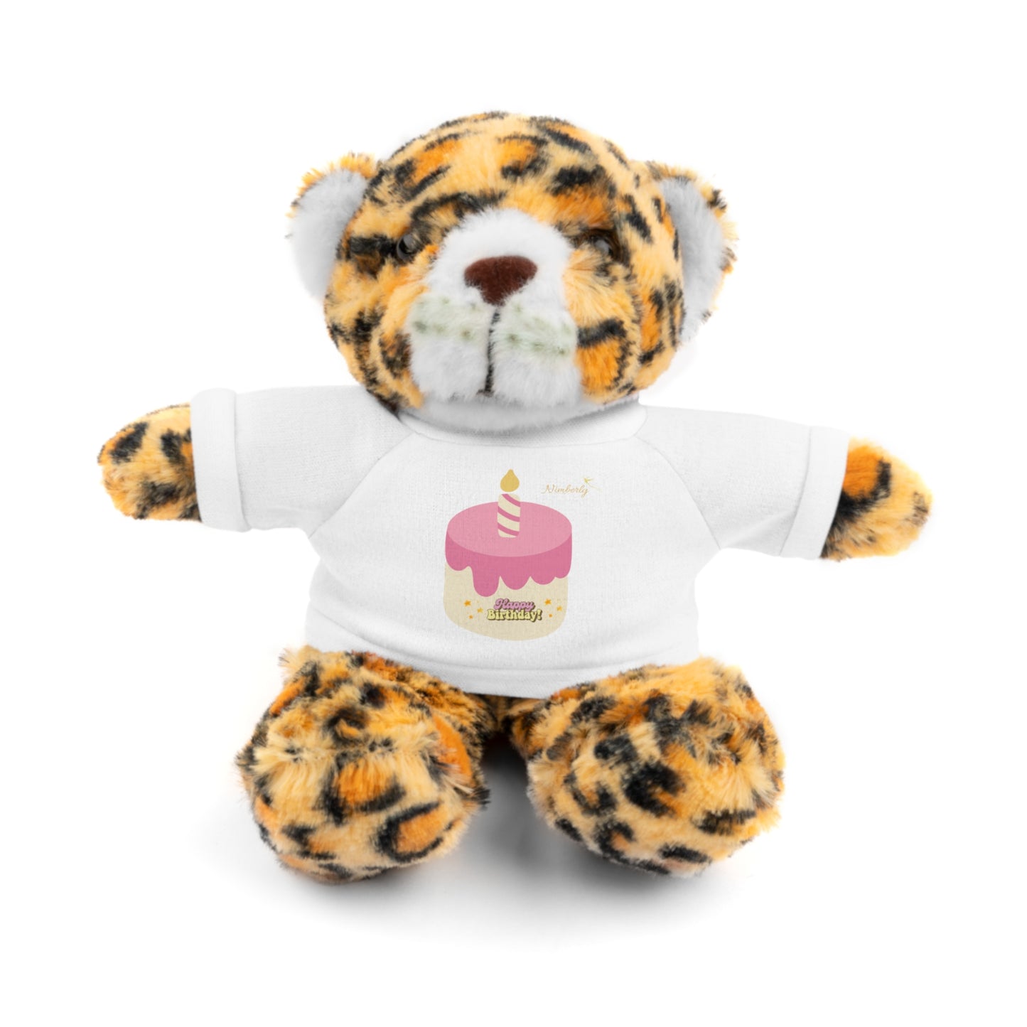 Nimberly Stuffed Animals with Happy Birthday shirt