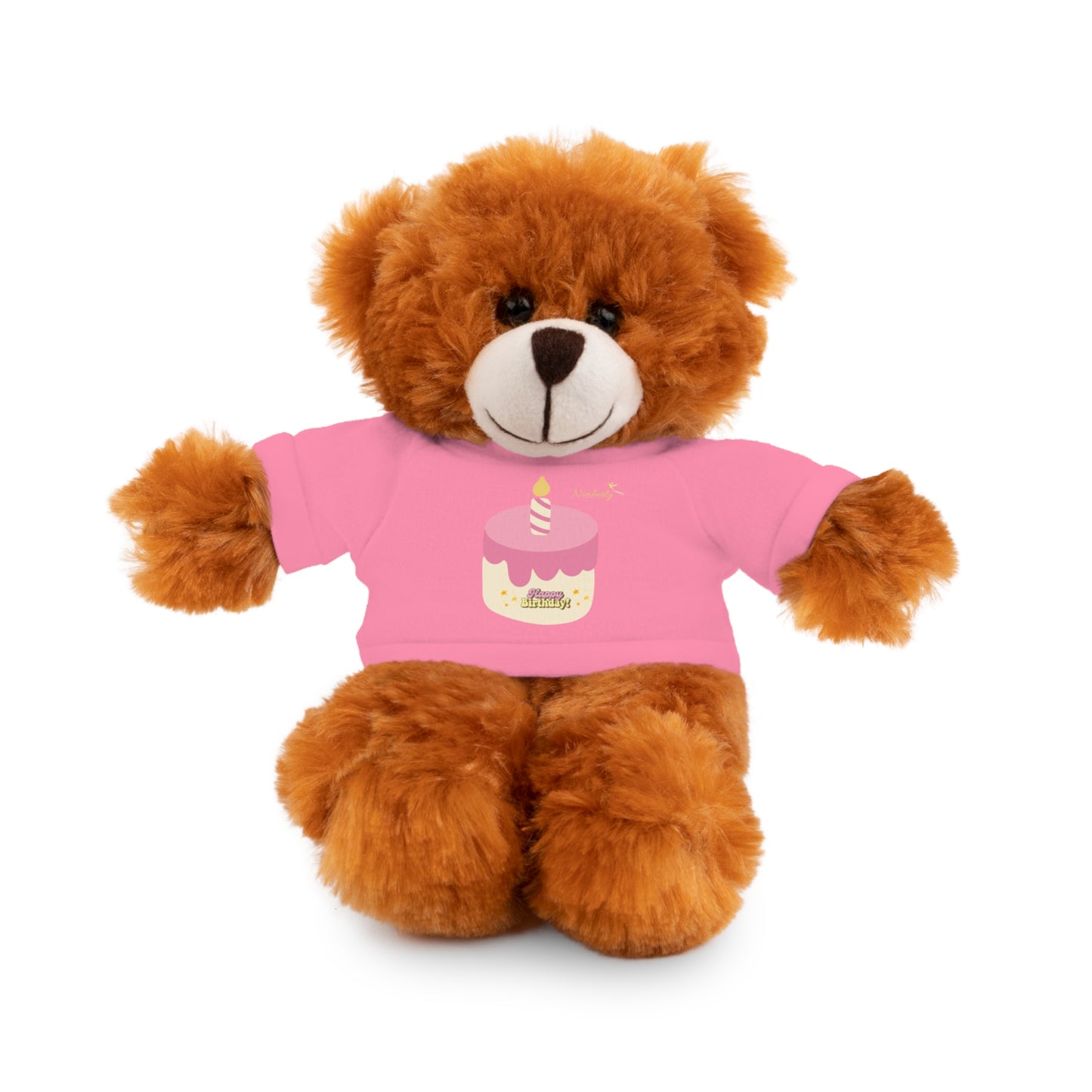 Nimberly Stuffed Animals with Happy Birthday shirt