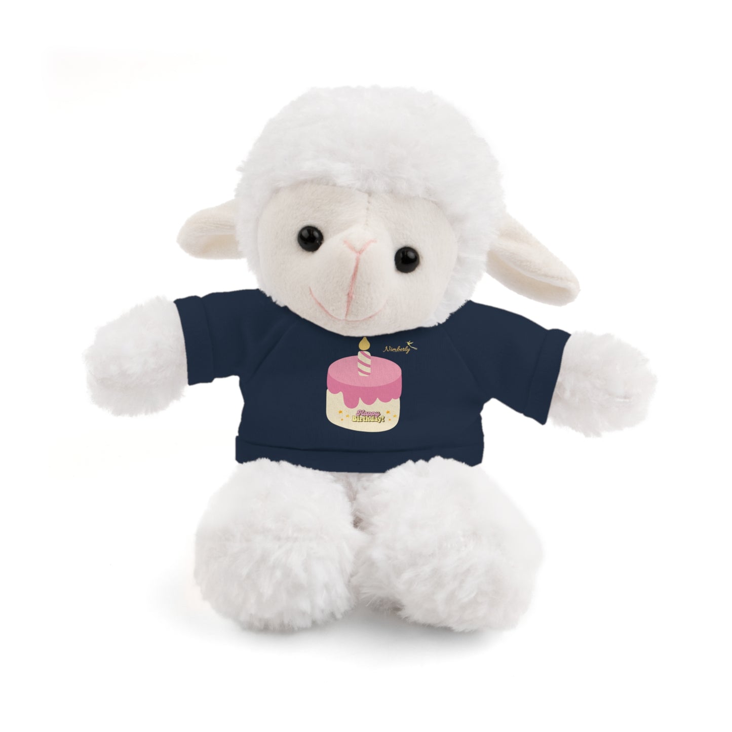 Nimberly Stuffed Animals with Happy Birthday shirt