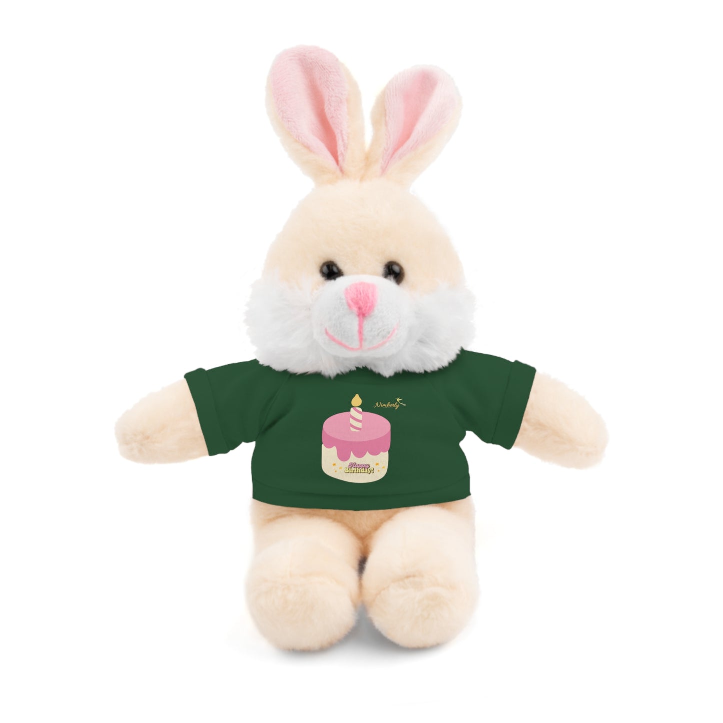 Nimberly Stuffed Animals with Happy Birthday shirt